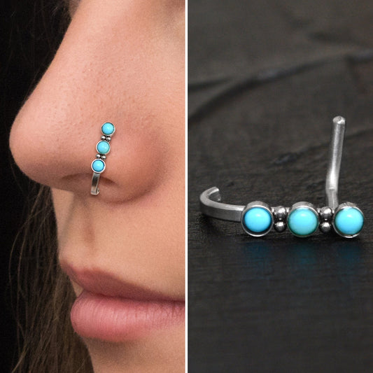 Nose Hoop With Stud Surgical Steel - TitaniumFashion