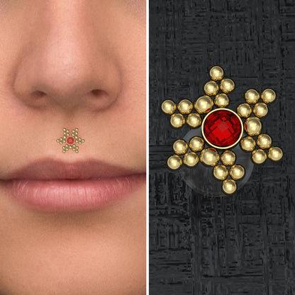 Lip Ring CZ - TitaniumFashion