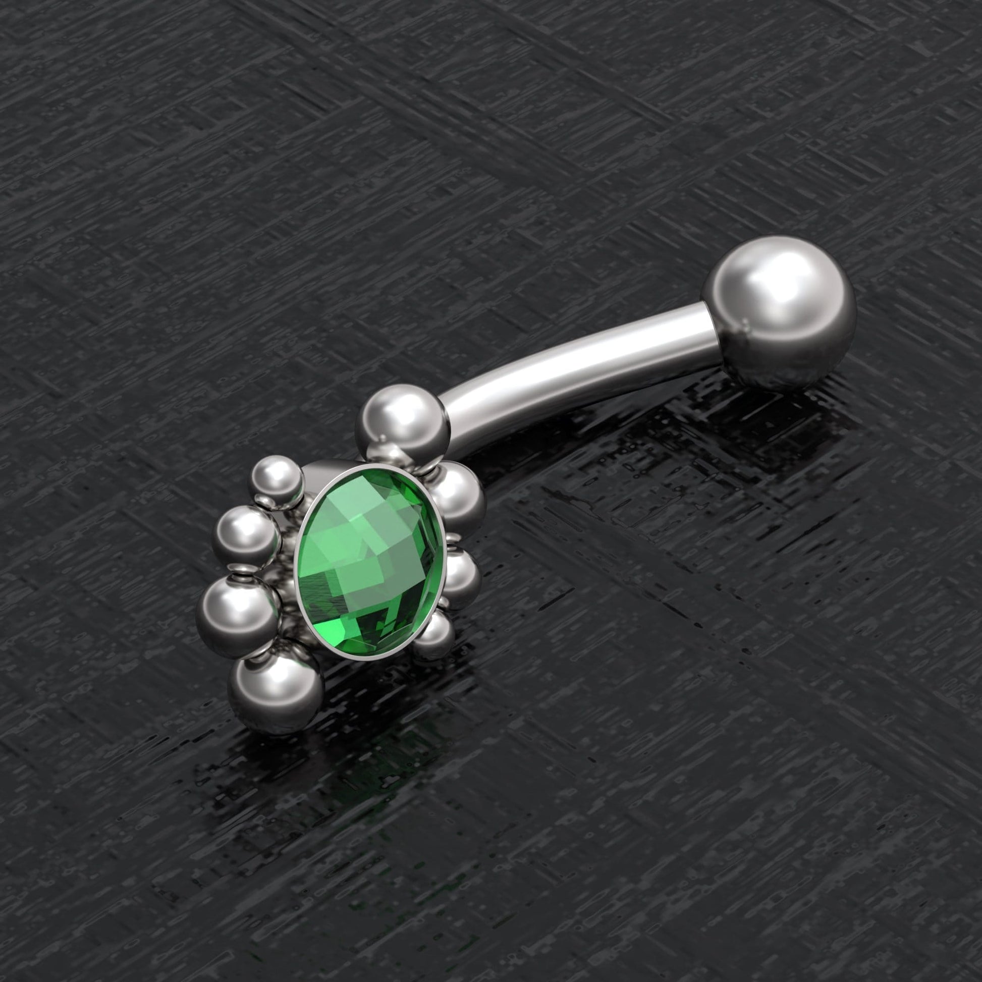 CZ Rook Earring Surgical Steel - TitaniumFashion