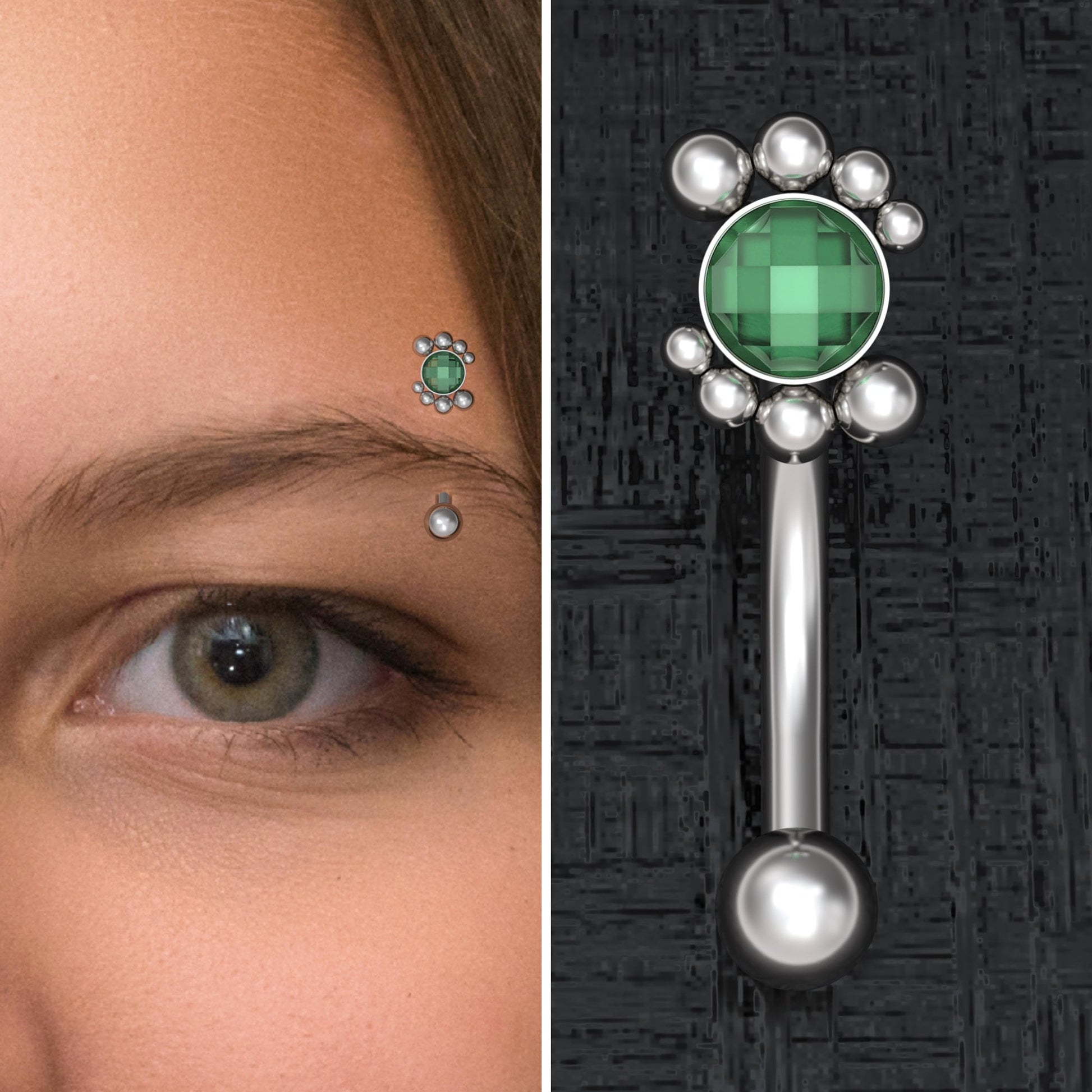 CZ Rook Earring Surgical Steel - TitaniumFashion