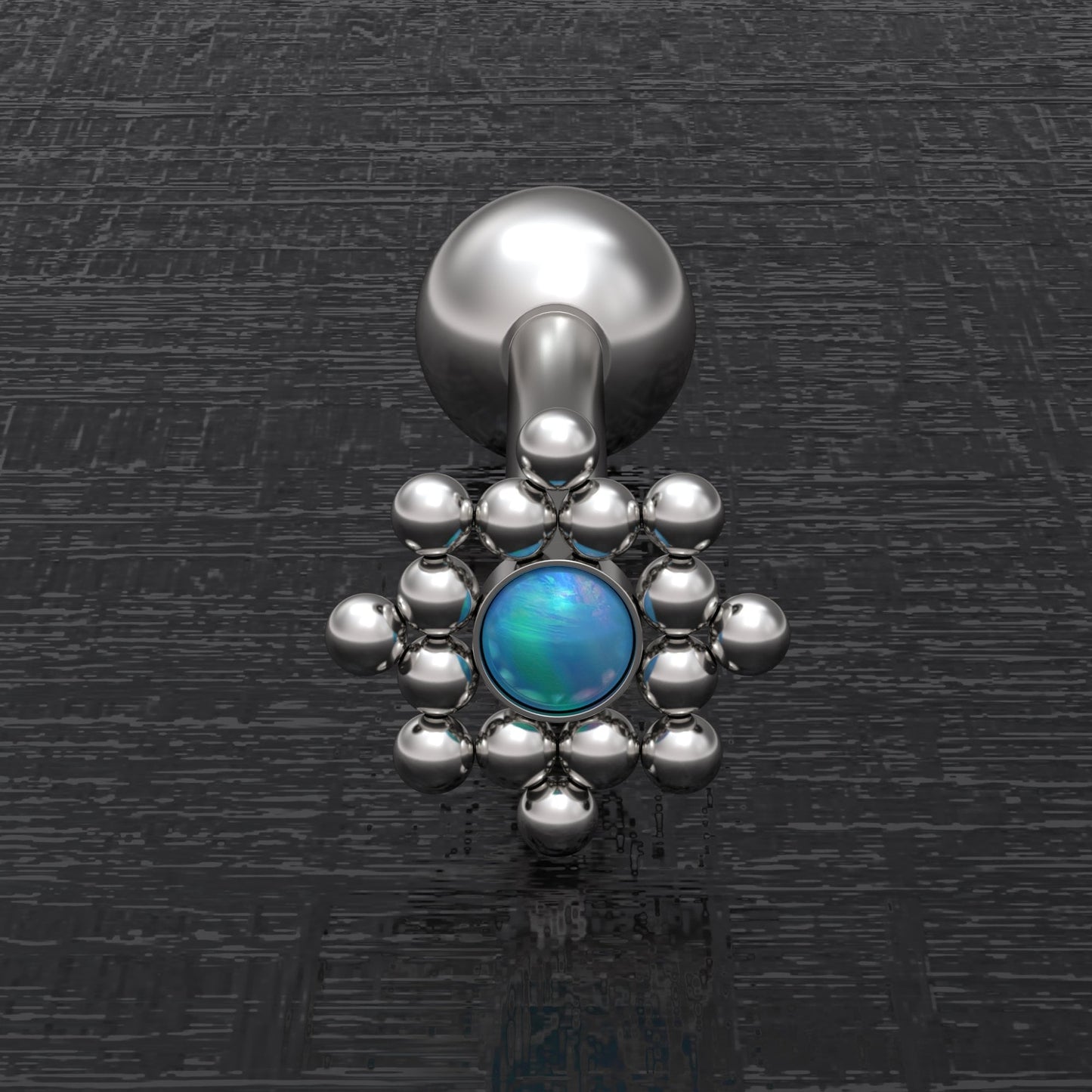 Tongue Ring Opal - TitaniumFashion