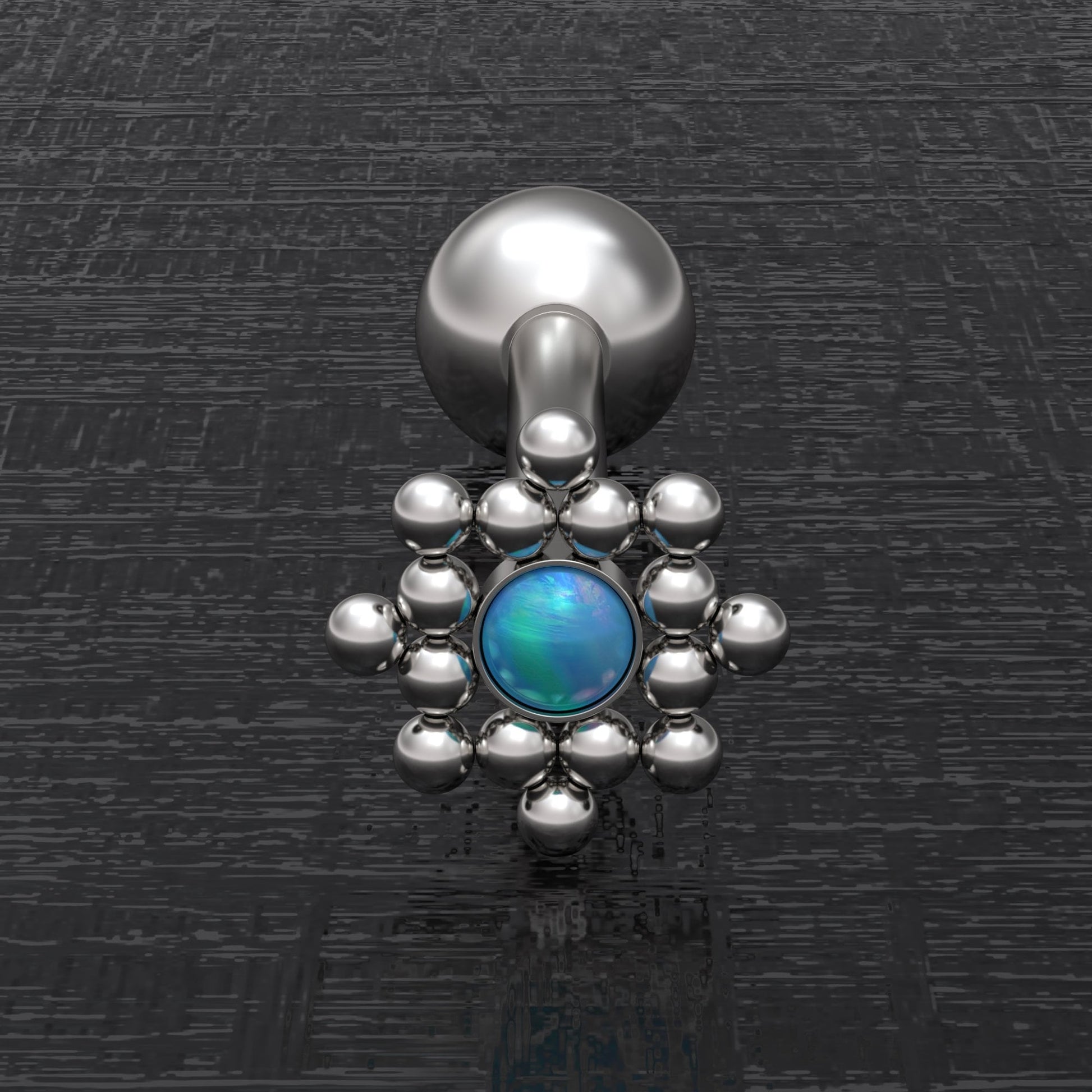 Tongue Ring Opal - TitaniumFashion