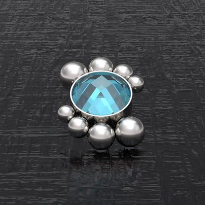 Surgical Steel Dermal Jewelry CZ - TitaniumFashion