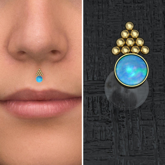 Bioflex Lip Ring Opal - TitaniumFashion