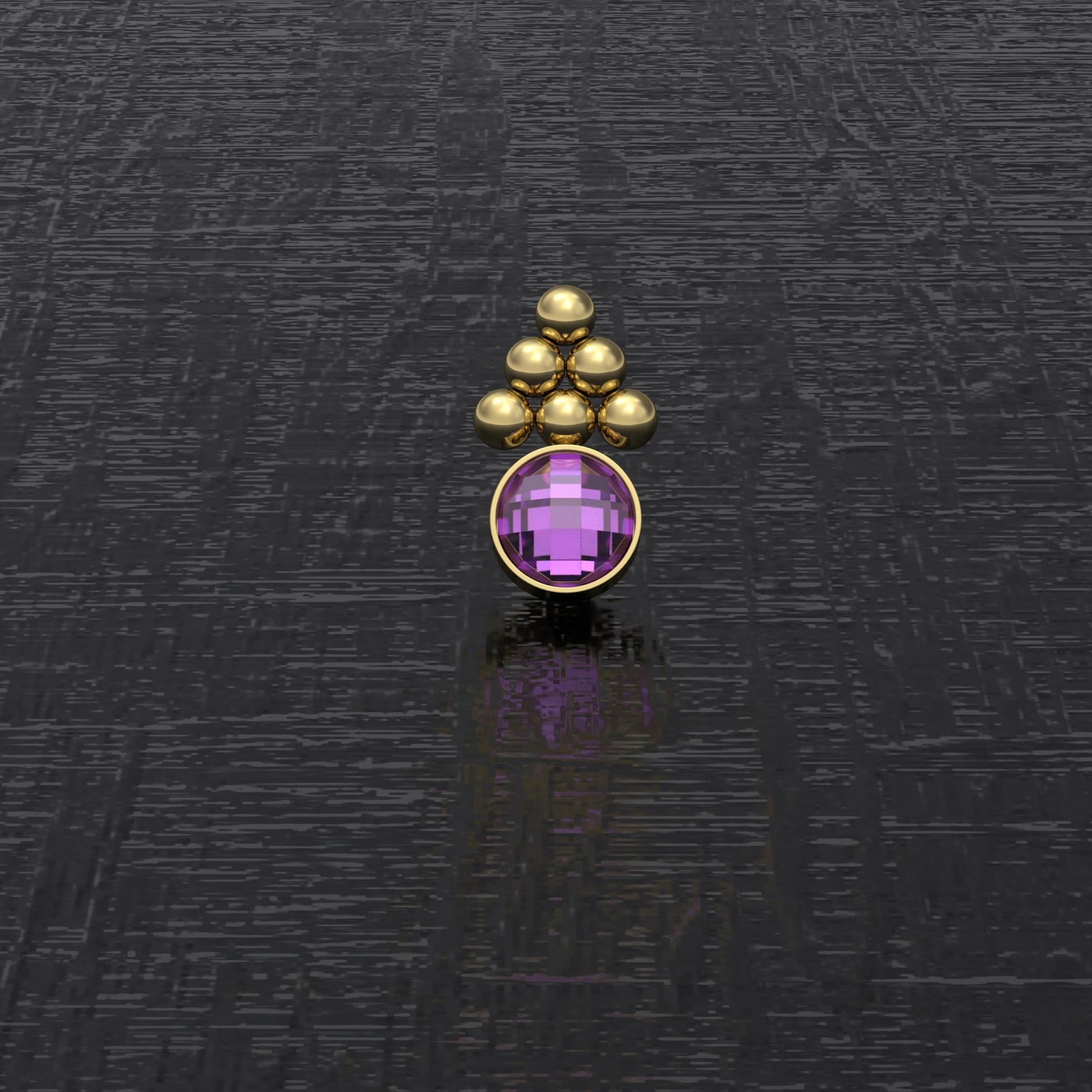 CZ Dermal Piercing Surgical Steel - TitaniumFashion