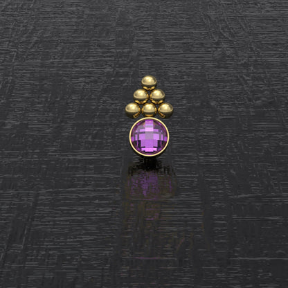 CZ Dermal Piercing Surgical Steel - TitaniumFashion