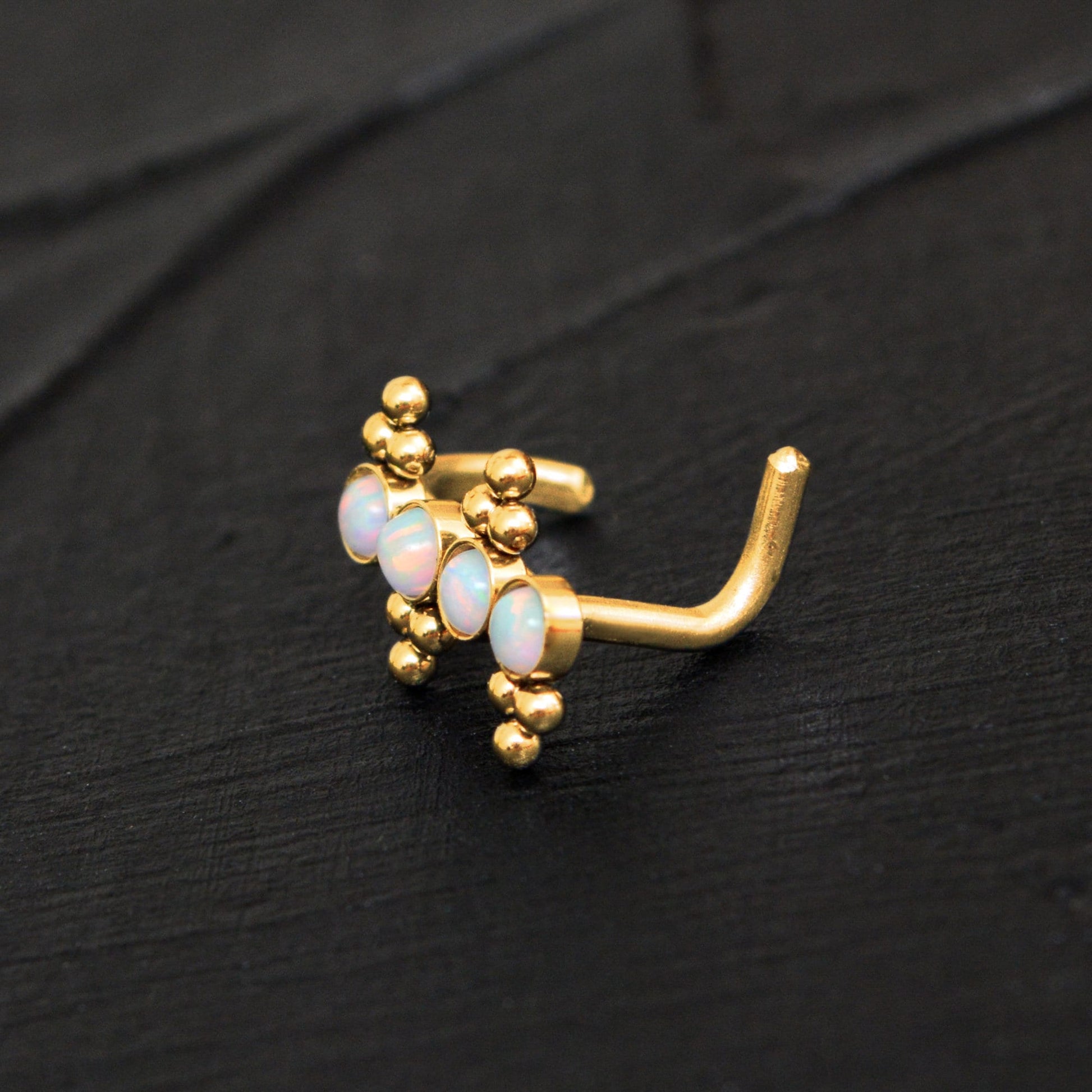 Nose Ring Stud Opal - TitaniumFashion