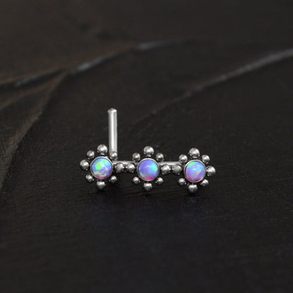 Opal Nose Stud Ring Titanium - TitaniumFashion