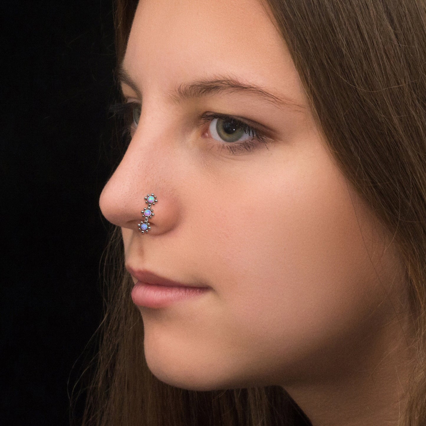 Opal Nose Stud Ring Titanium - TitaniumFashion