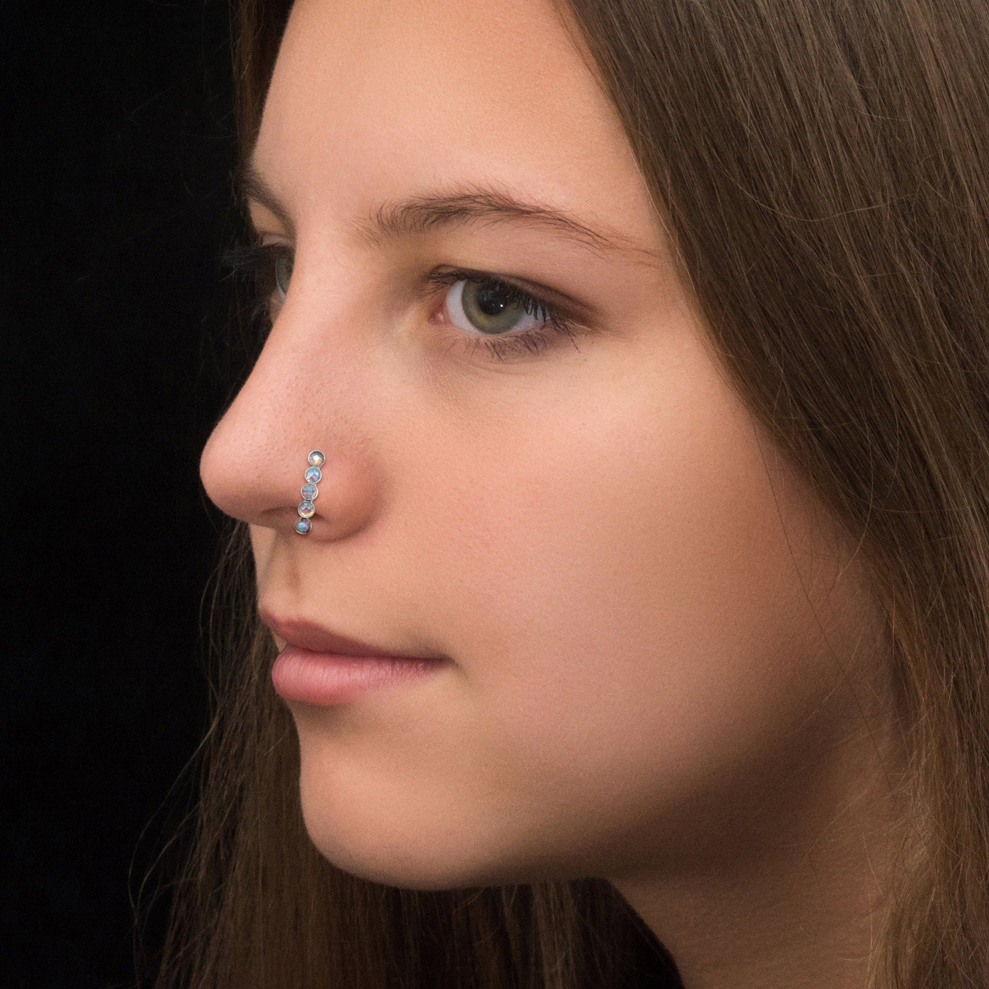 Titanium Nose Ring Stud CZ - TitaniumFashion