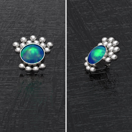 Opal Dermal Jewelry Surgical Steel - TitaniumFashion