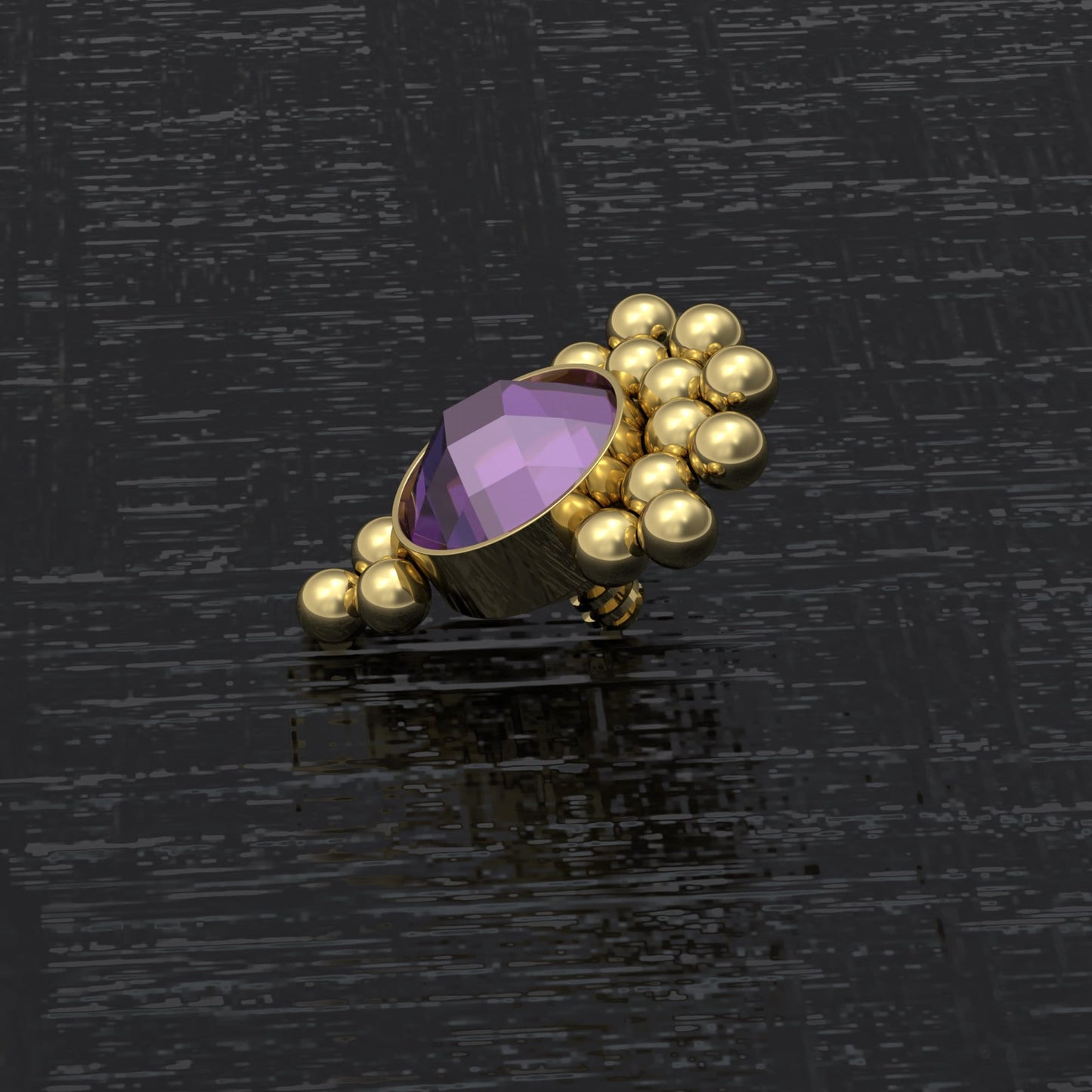 CZ Dermal Piercing Surgical Steel - TitaniumFashion