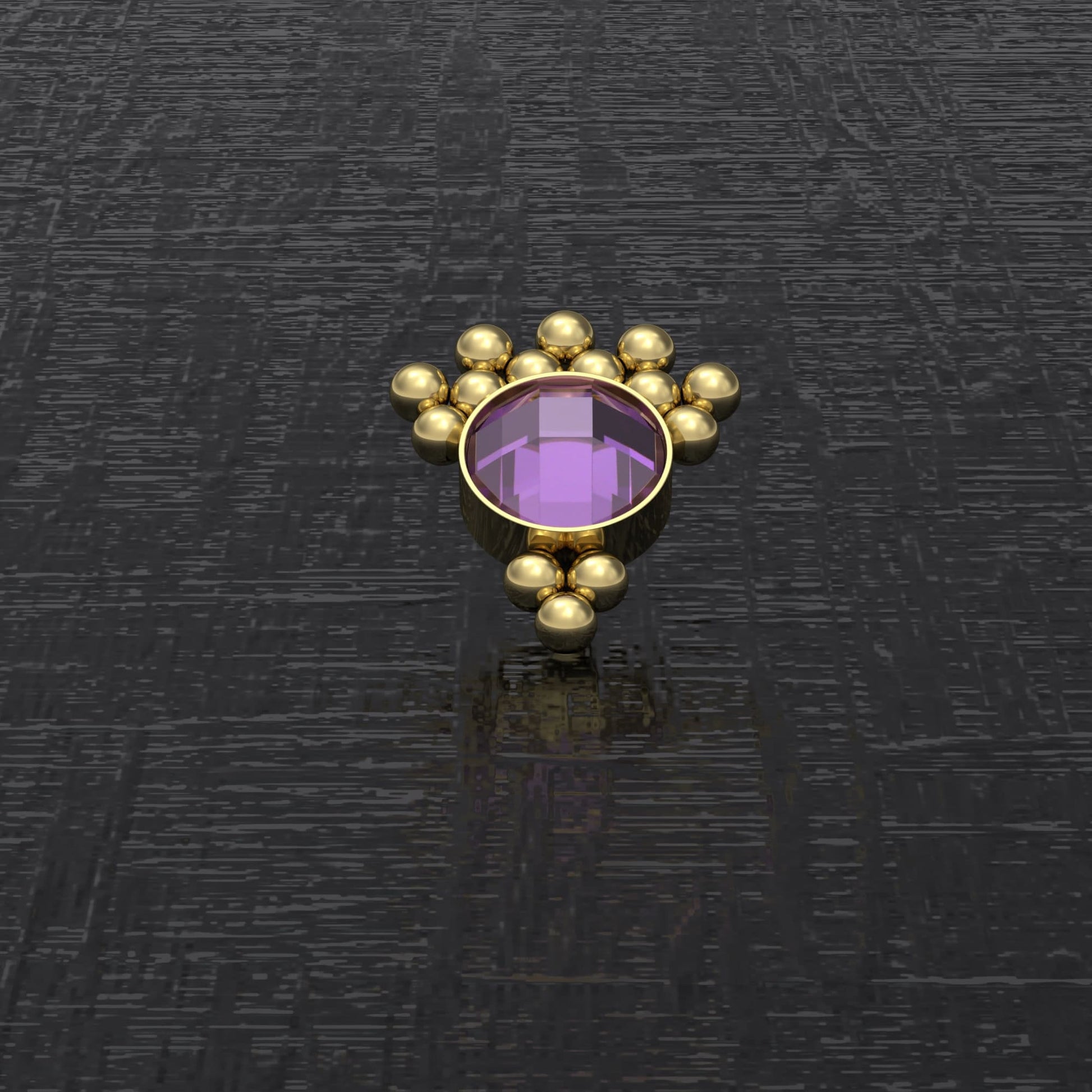 CZ Dermal Piercing Surgical Steel - TitaniumFashion