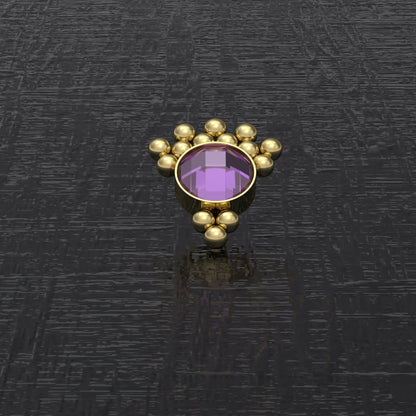 CZ Dermal Piercing Surgical Steel - TitaniumFashion