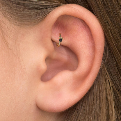 Onyx Tragus Jewelry - TitaniumFashion