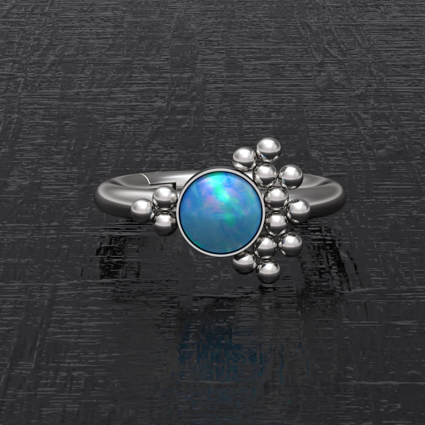 Opal Rook Earring Surgical Steel - TitaniumFashion