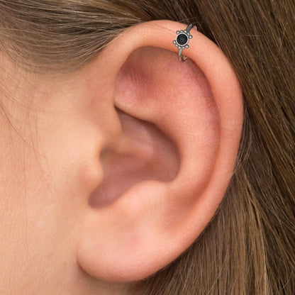 Onyx Tragus Jewelry - TitaniumFashion