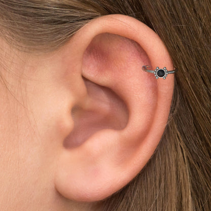 Onyx Tragus Jewelry - TitaniumFashion