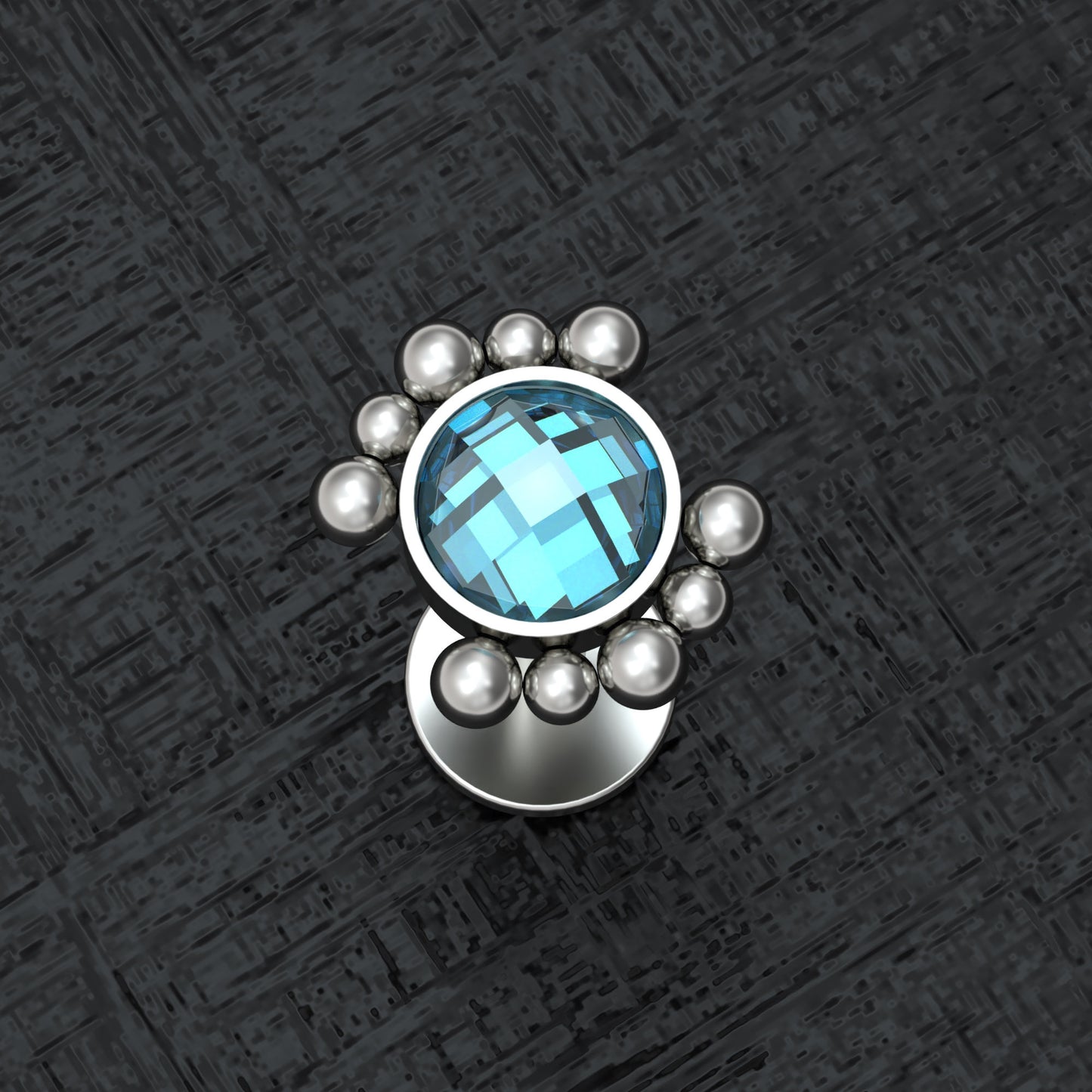 Titanium Flat Back Tragus Earring CZ - TitaniumFashion