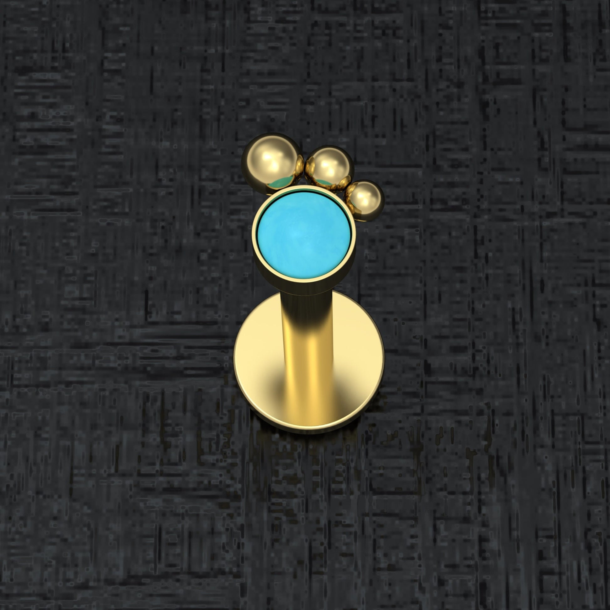 Turquoise Lip Labret Surgical Steel - TitaniumFashion