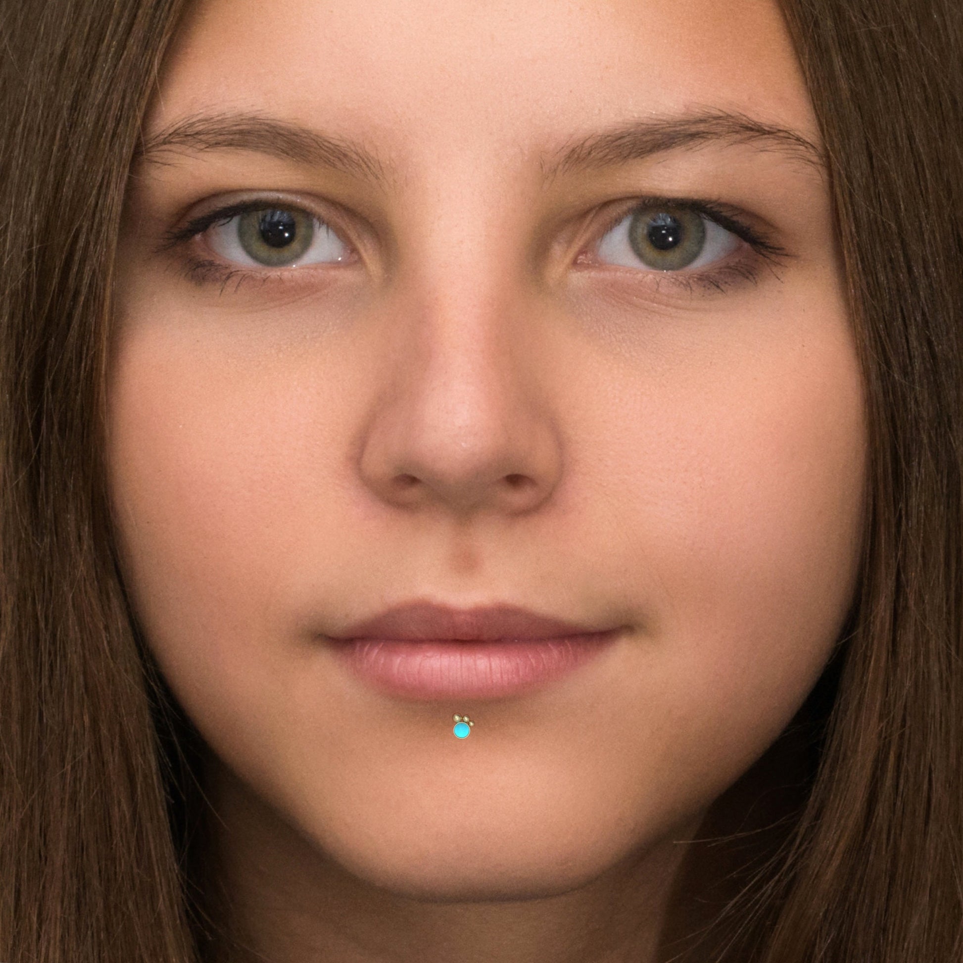 Turquoise Lip Labret Surgical Steel - TitaniumFashion