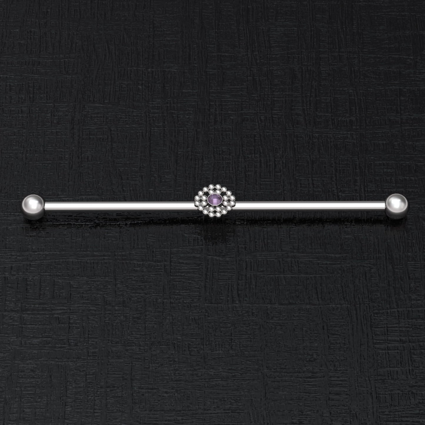 Surgical Steel Industrial Barbell 14g - TitaniumFashion