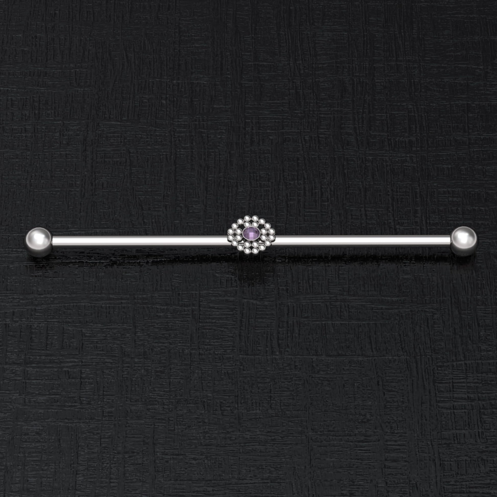 Surgical Steel Industrial Barbell 14g - TitaniumFashion