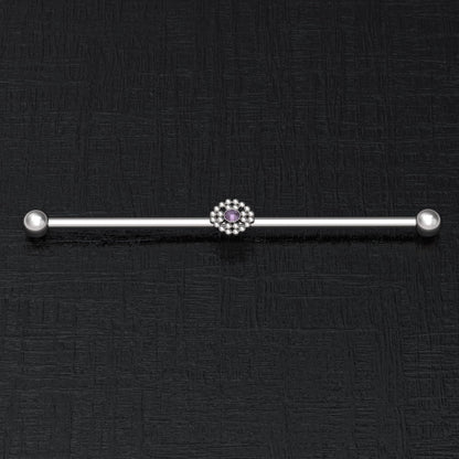 Surgical Steel Industrial Barbell 14g - TitaniumFashion