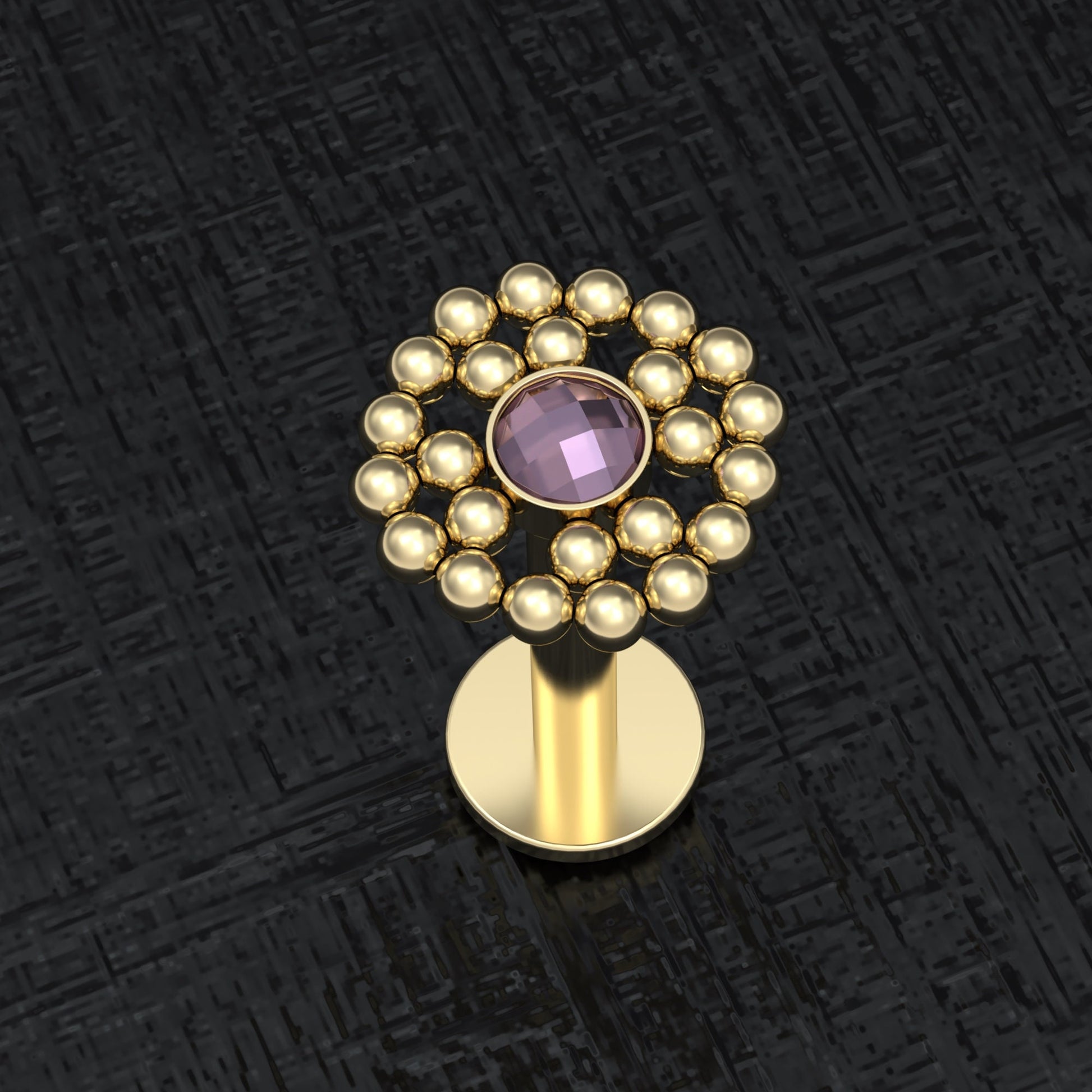 Lip Ring CZ - TitaniumFashion