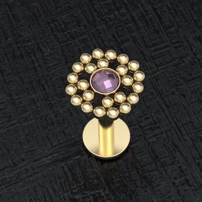 Lip Ring CZ - TitaniumFashion