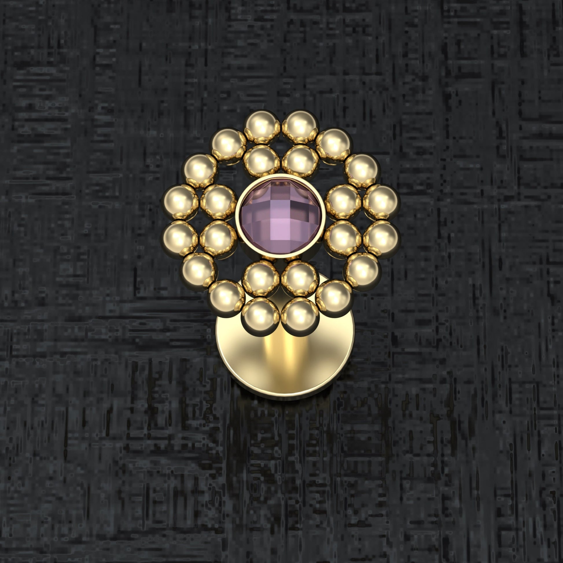 Lip Ring CZ - TitaniumFashion