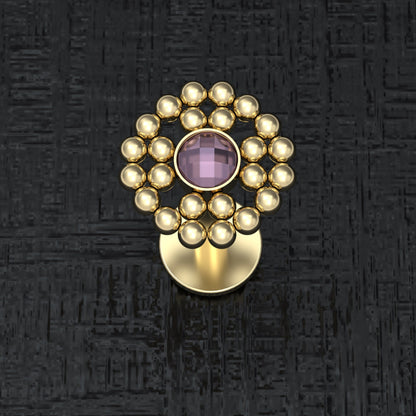 Lip Ring CZ - TitaniumFashion