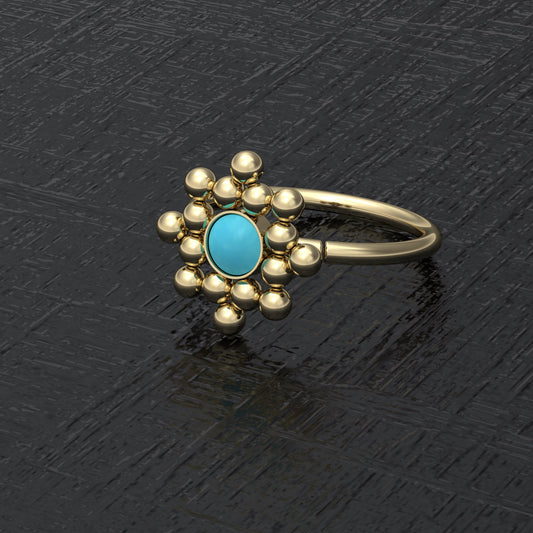 Turquoise Nose Ring Surgical Steel - TitaniumFashion