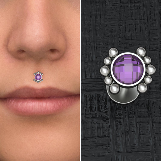 Medusa Lip Ring Titanium - TitaniumFashion
