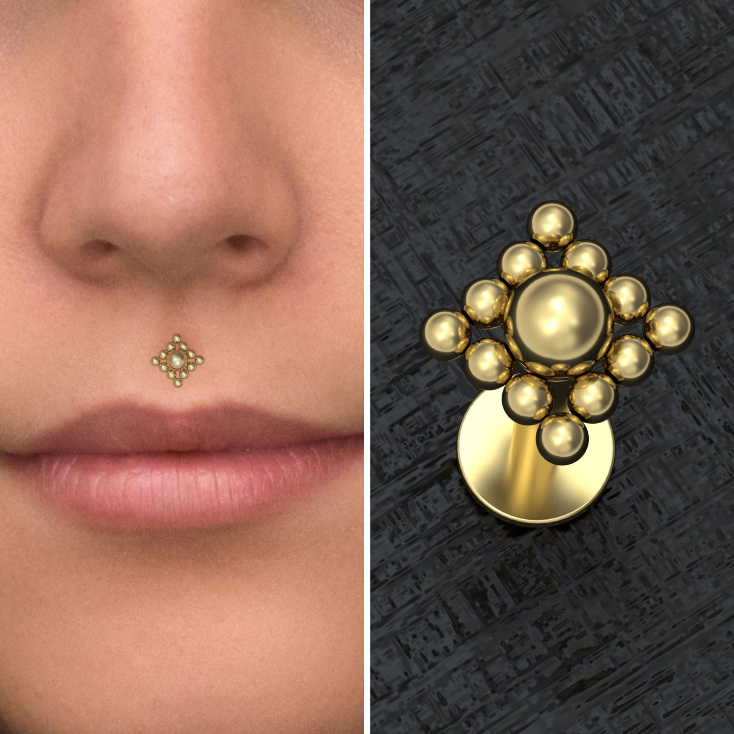 Surgical Steel Lip Ring - TitaniumFashion