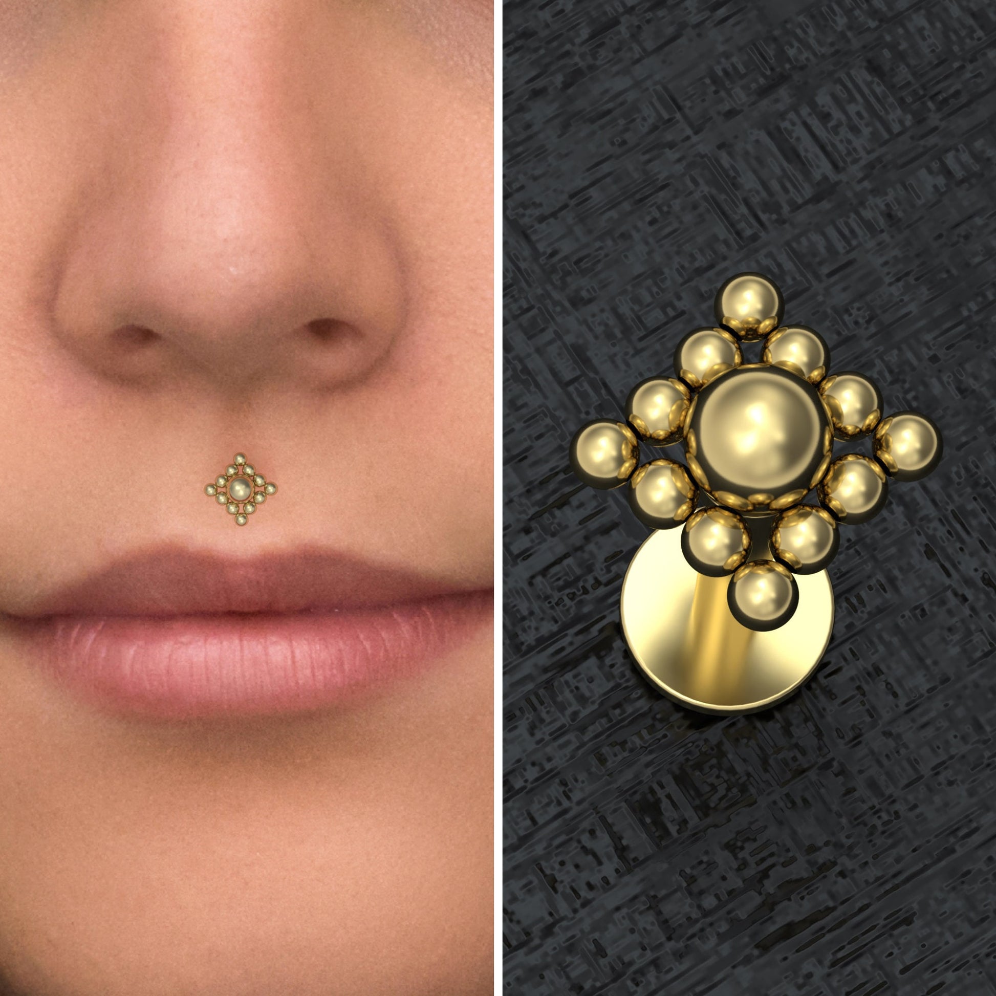 Surgical Steel Lip Ring - TitaniumFashion