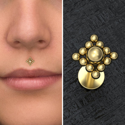 Surgical Steel Lip Ring - TitaniumFashion