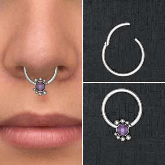 Titanium Septum Ring Clicker Earring - TitaniumFashion