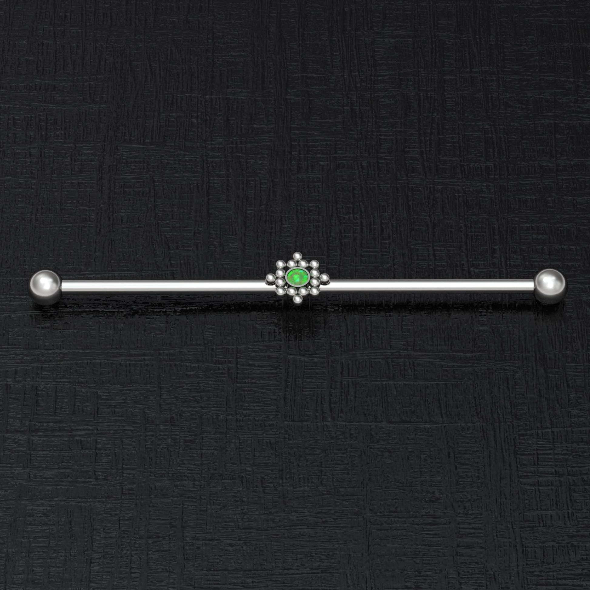 Opal Industrial Piercing 14g - TitaniumFashion