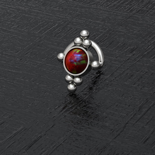 Opal Nose Bone Stud Titanium - TitaniumFashion