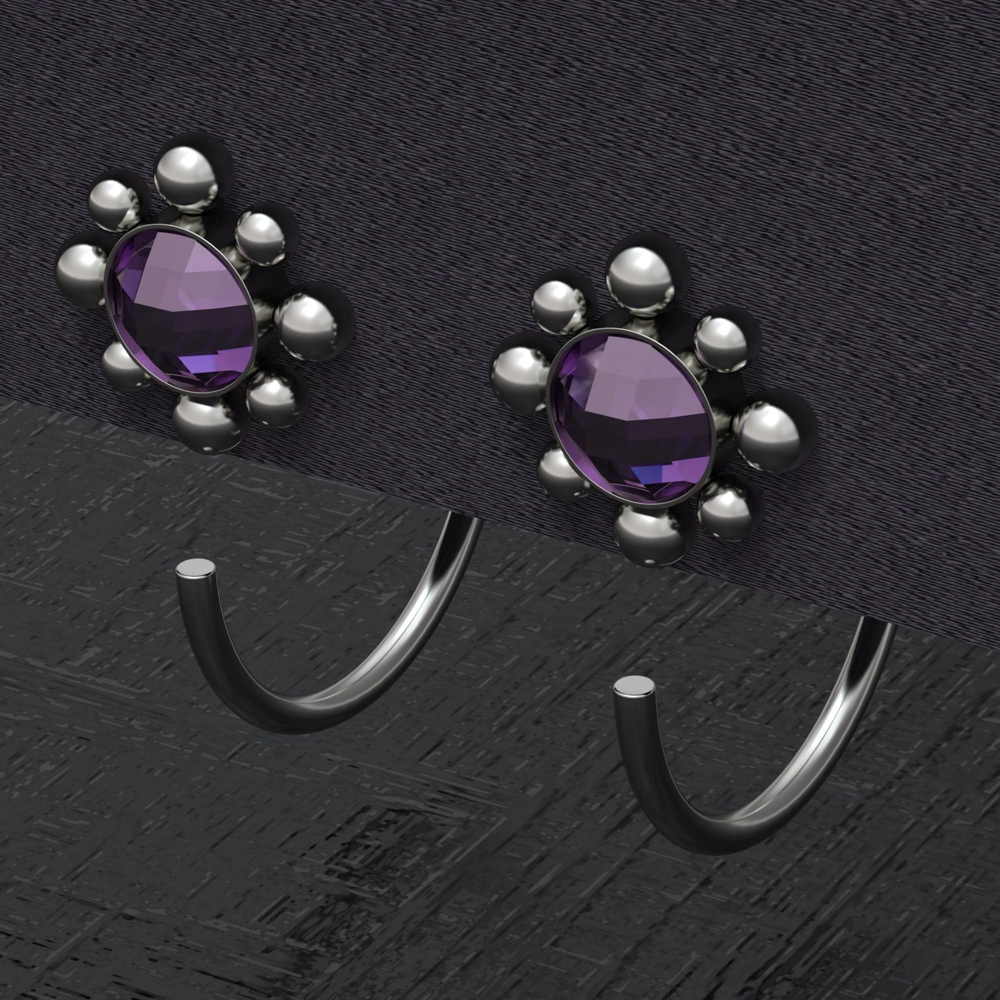 Titanium Huggie Earrings CZ - TitaniumFashion