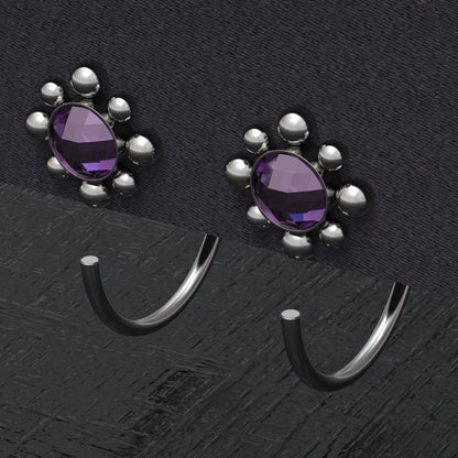 Titanium Huggie Earrings CZ - TitaniumFashion