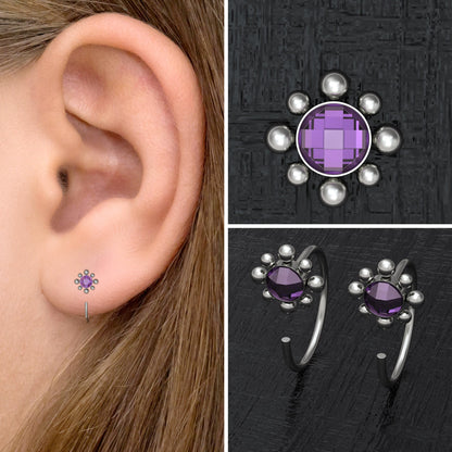 Titanium Huggie Earrings CZ - TitaniumFashion