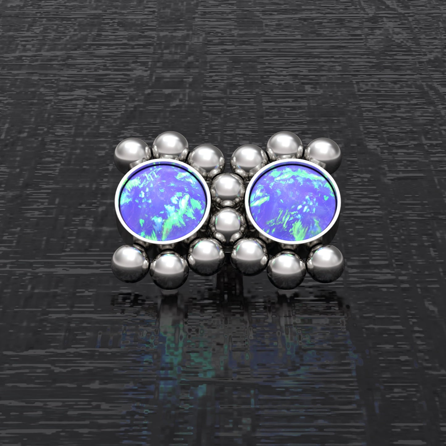 Surgical Steel Dermal Piercing Opal - TitaniumFashion