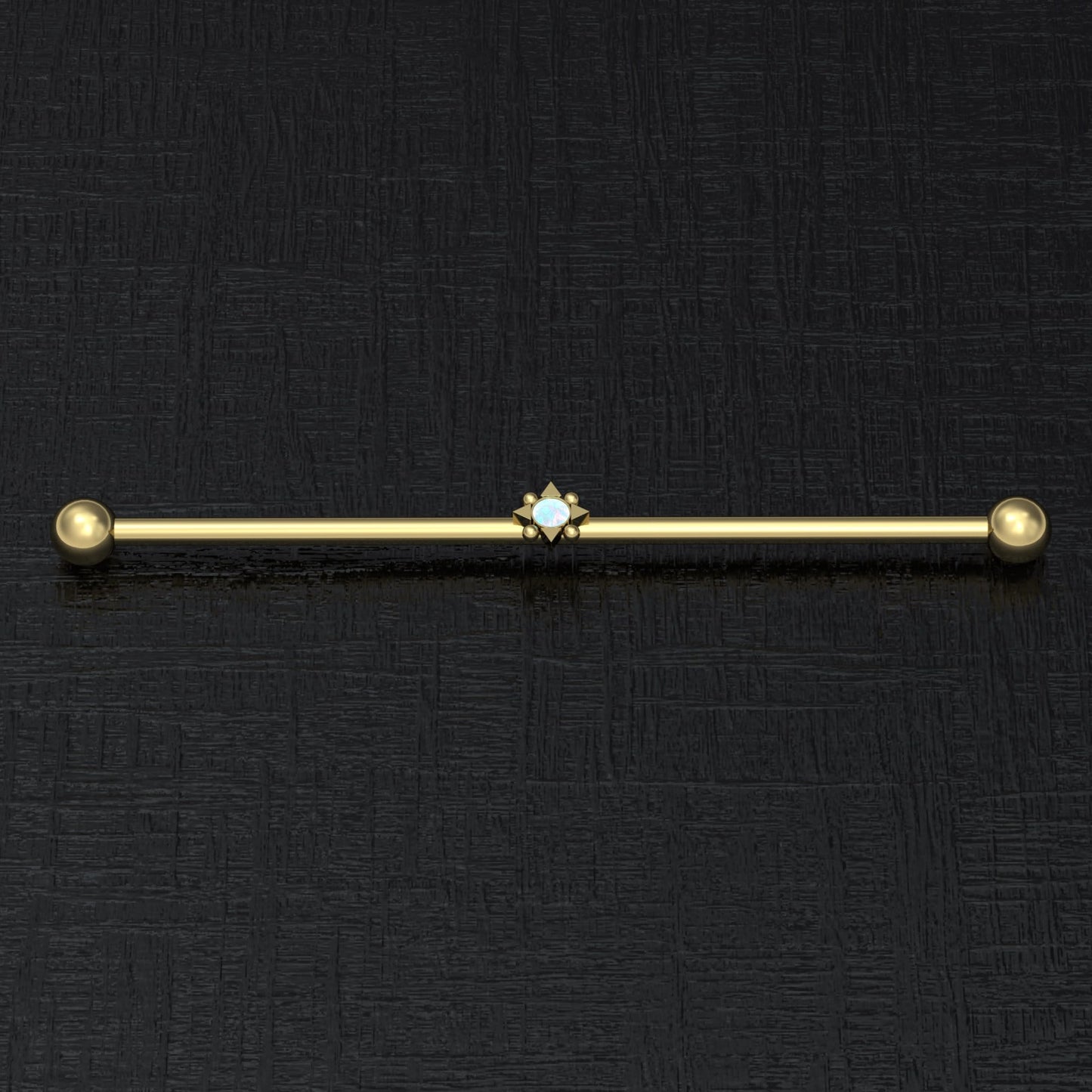 Surgical Steel Industrial Barbell 14g - TitaniumFashion