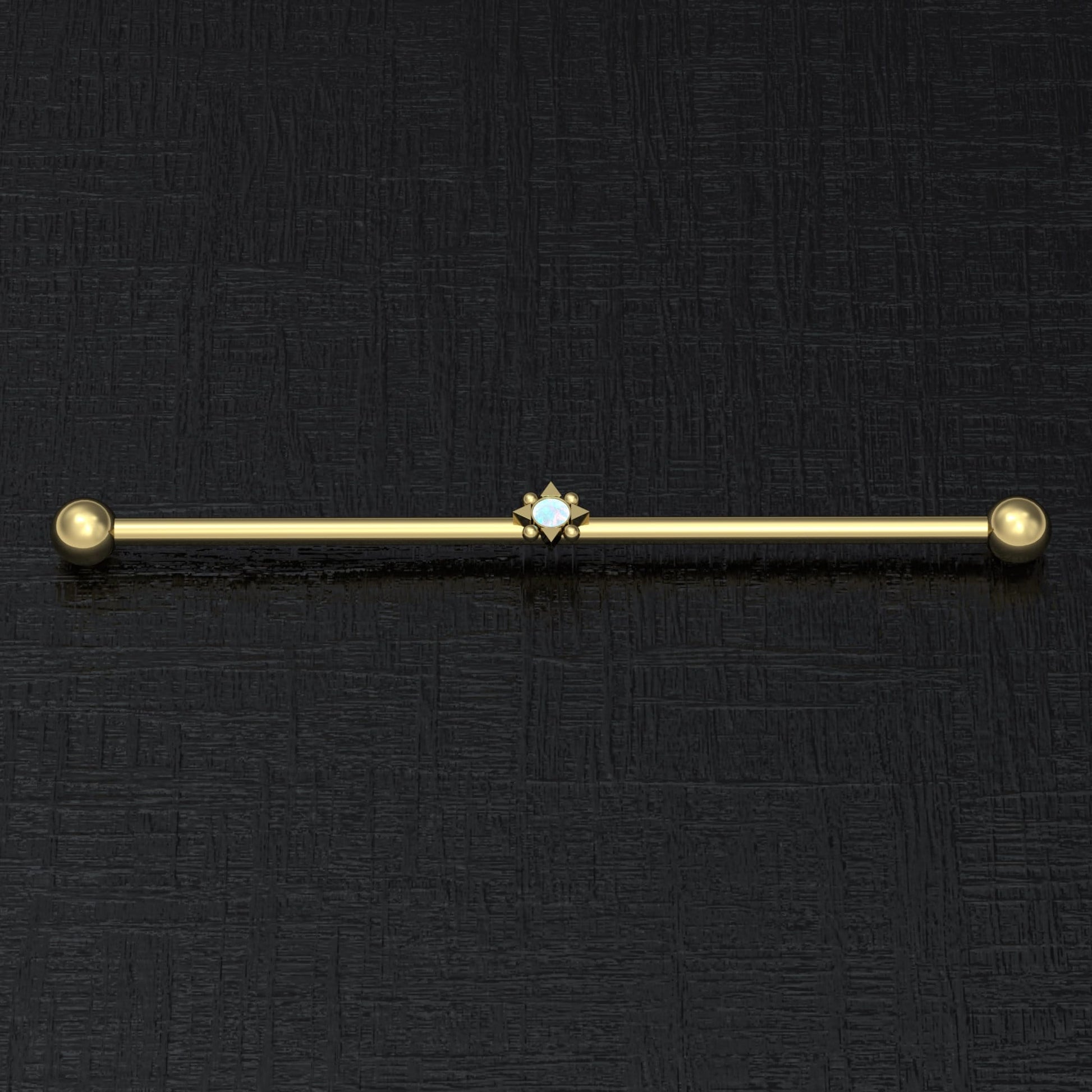 Surgical Steel Industrial Barbell 14g - TitaniumFashion