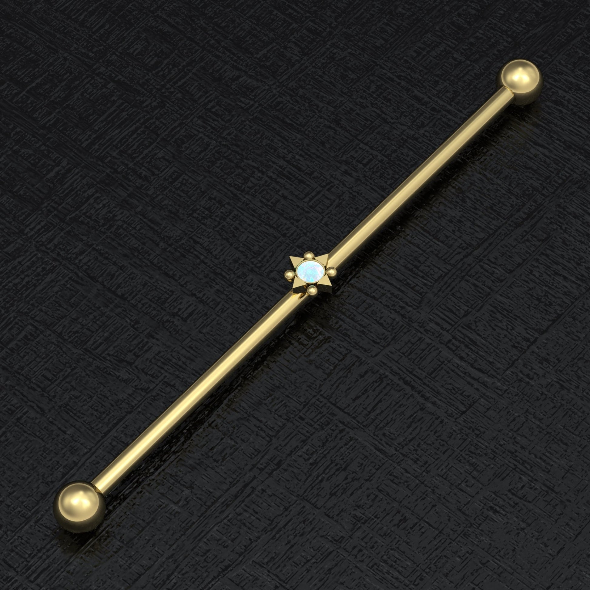 Surgical Steel Industrial Barbell 14g - TitaniumFashion