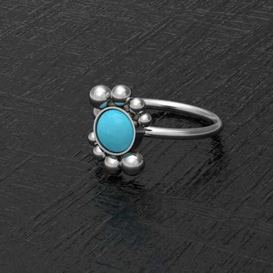 Titanium Nose Hoop Turquoise - TitaniumFashion