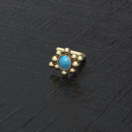 Opal Nose Stud Ring Surgical Steel - TitaniumFashion