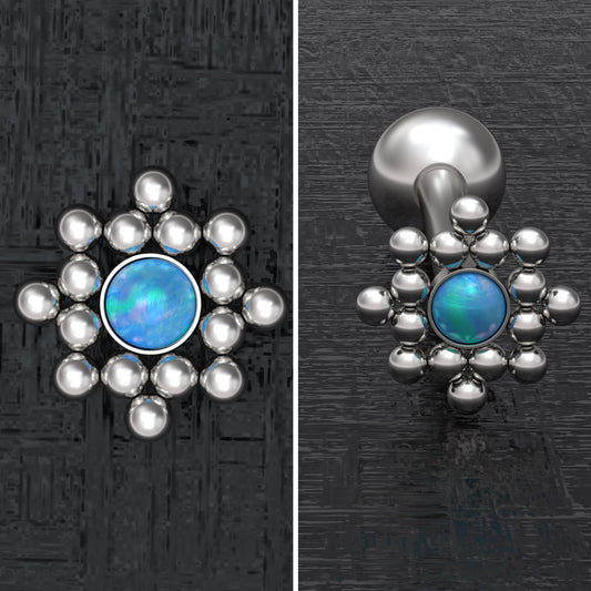 Tongue Ring Opal - TitaniumFashion